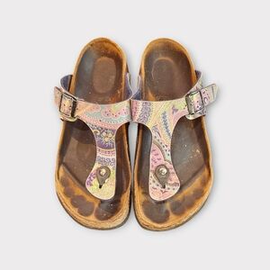 Birkenstock Papillio Gizeh Multicolor Floral Print Sandals